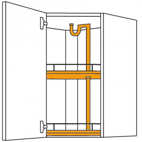 Wand-Eckschrank diagonal mit 2 Drehböden