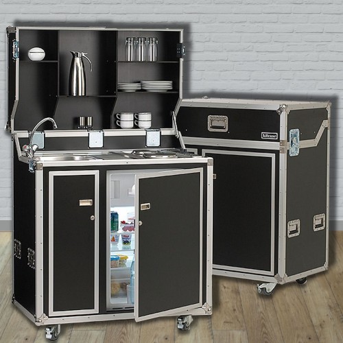 kitcase pro-art Kofferküche - die mobile Küche im Flightcase auf Rollen
