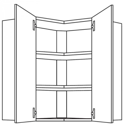 Wand-Eckschrank mit 2 Türen