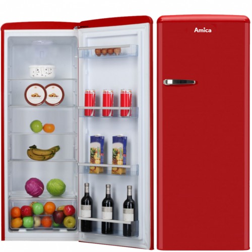 Vollraum-Kühlschrank 144 cm Höhe Retro Design rot