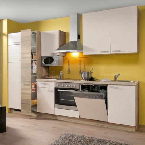 Küchenzeile im Landhausstil mit Elektrogeräten 310 cm