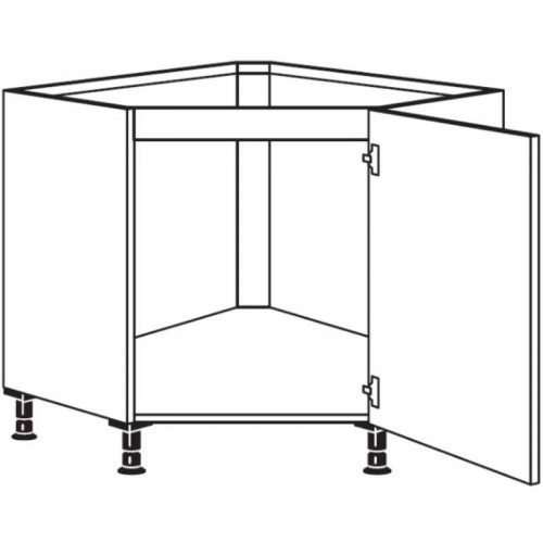 Spülen-Eckschrank diagonal mit 1 durchgehender Tür 450/600 mm Breite wählbar