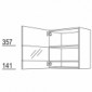Flur-Oberschrank Wandschrank mit Segmentglastür WGLS60-01 [4/5]