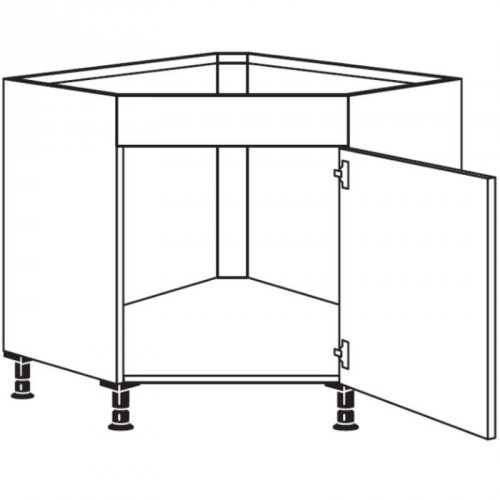 Spülen-Eckschrank diagonal mit 1 Tür 450/600 mm Breite wählbar
