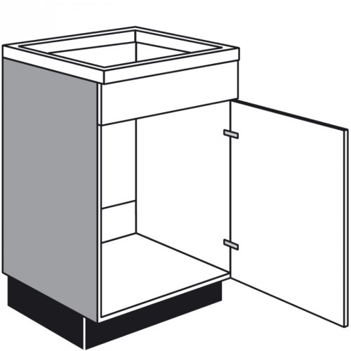 Spülen Unterschrank mit 1 Drehtür und 1 feste Blende