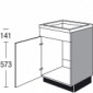 Spülen Unterschrank mit 1 Drehtür und 1 feste Blende [2/16]