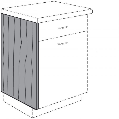 Unterschrank-Wange 16 mm Stärke 723 mm Höhe ohne Sockel