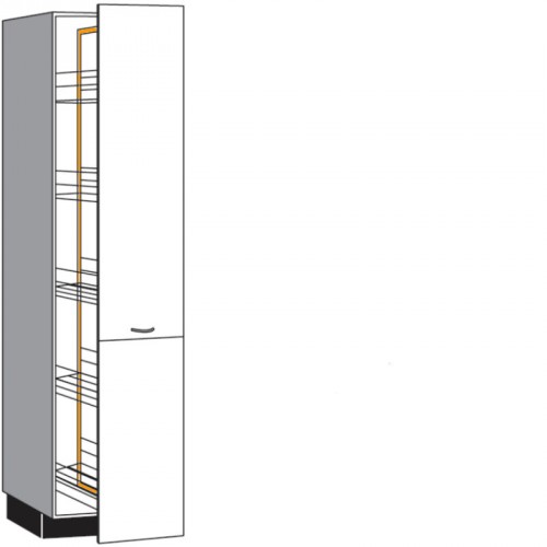 Diagonal-Seitenschrank Apothekerschrank mit 1 Auszug bestehend aus 2 Fronten