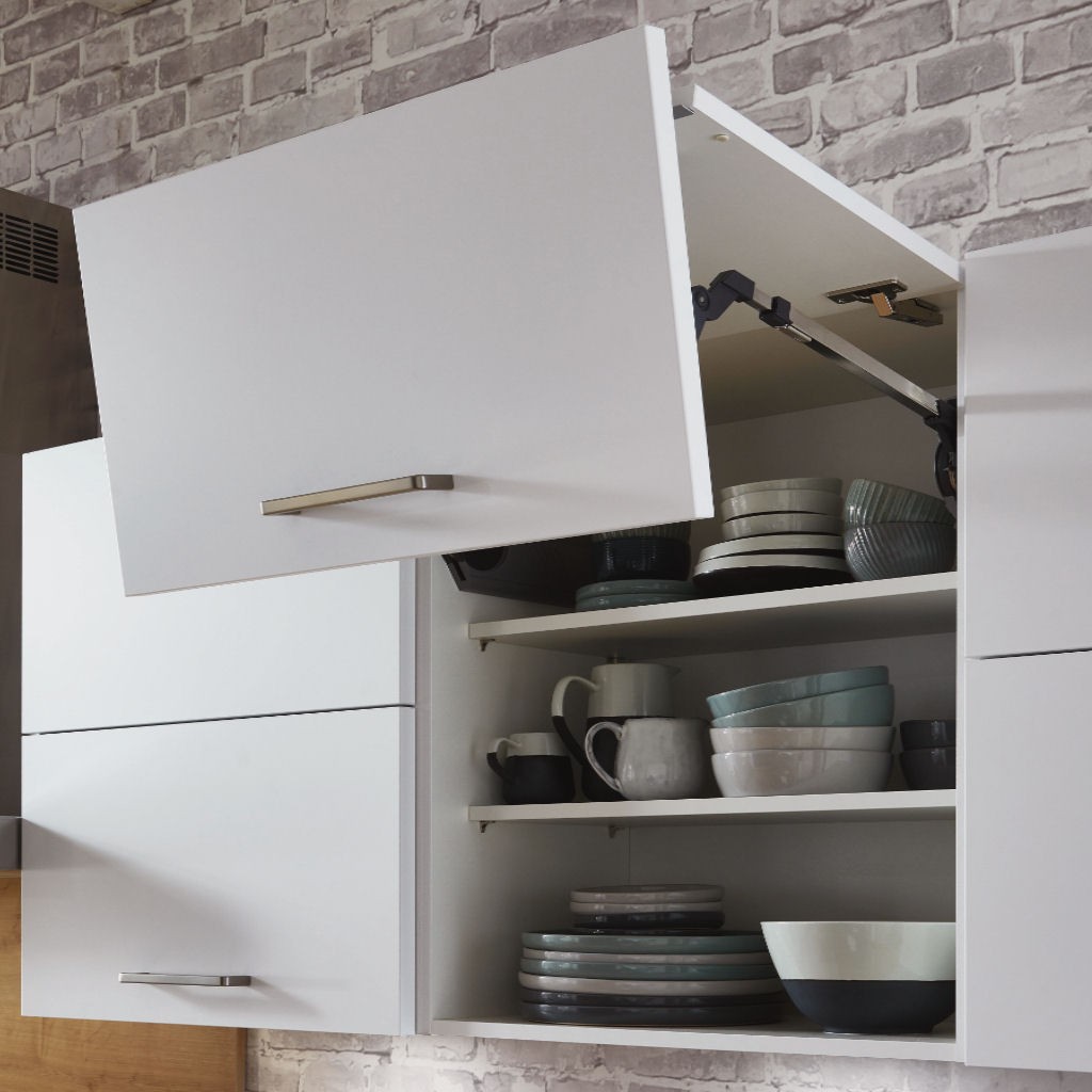 Dmora Hängeschrank Connell 60x16x60 Cm – Glänzendes Weiß, 2 Türen, Melamin, Wandschrank