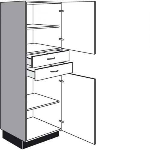 Highboard mit 2 Drehtüren und 2 Schubkästen