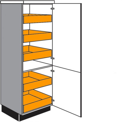 Highboardschrank mit 2 Drehtüren 5 Innenschubkästen