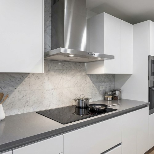 Geradlinige Wandhaube 60 oder 90 cm Edelstahl