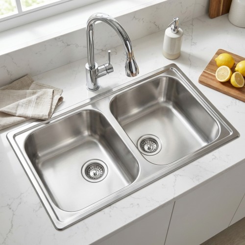 Doppel Sp&uuml;lbecken in Edelstahl Centurio L20