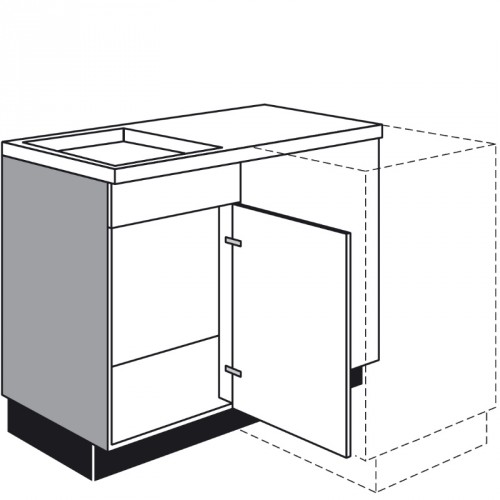 Spülen-Eck-Unterschrank mit 1 Drehtür 500 mm breit