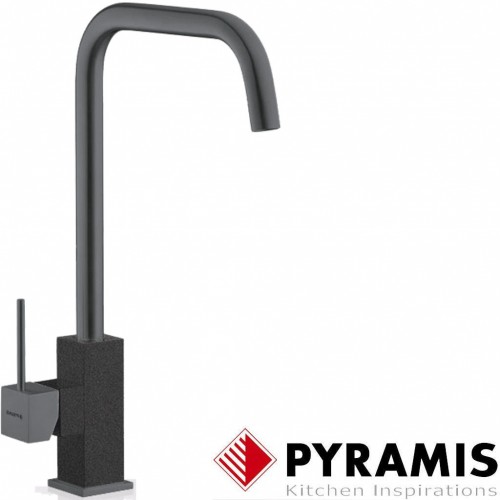 Pyramis Adelita PVD Küchen-Armatur Gun Metal mit schwarz abgesetztem Auslauf