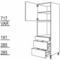 Hochschrank für Geräte-Umbauten, Backofen 590 mm Nische [2/9]