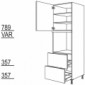 Hochschrank für Geräte-Umbauten, Backofen 590 mm Nische [2/9]