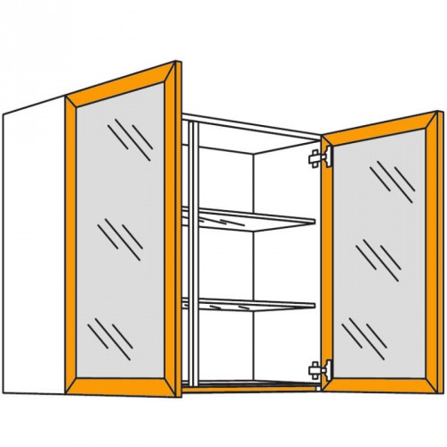 Glas-Wandschrank Square mit 2 Türen