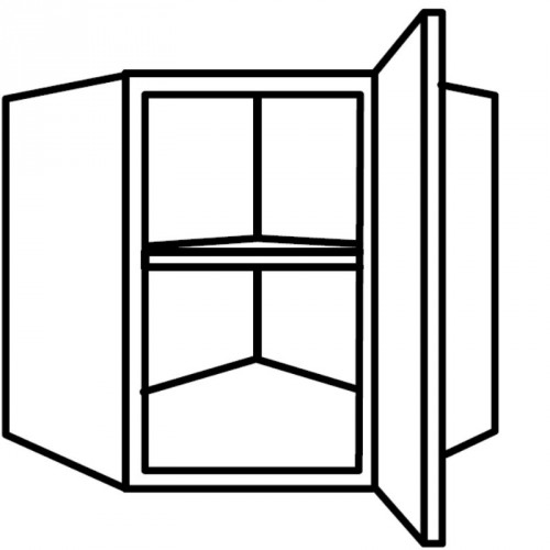 Eckoberschrank mit diagonaler Tür