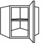 Eckoberschrank mit diagonaler Tür [1/24]