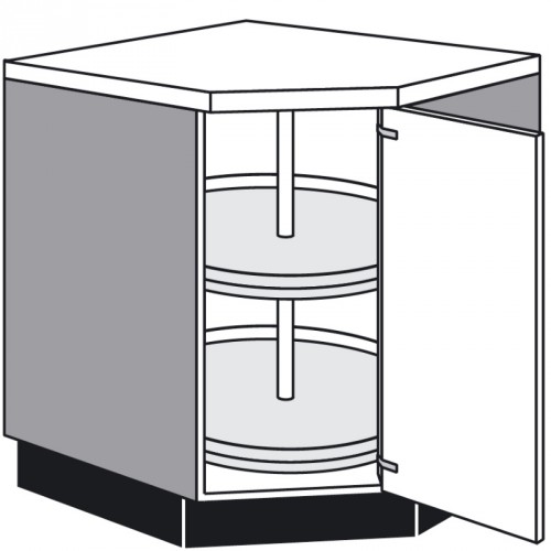 Eck-Unterschrank mit 1 Drehtür 450 mm breit