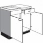 Spülen-Unterschrank mit 2 Drehtüren und 1 Schublade 1 feste Frontblende [1/16]