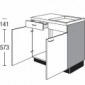 Spülen-Unterschrank mit 2 Drehtüren und 1 Schublade 1 feste Frontblende [2/16]