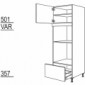 Hochschrank für Geräte-Umbauten, Backofen und Dampfgarer 590, 450 mm Nische [2/9]