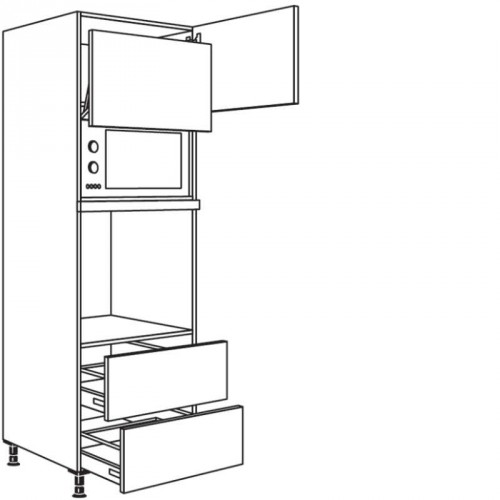 Hochschrank für Geräte-Umbauten, Backofen und Mikrowelle 590, 370 mm Nische