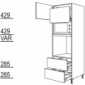 Hochschrank für Geräte-Umbauten, Backofen und Mikrowelle 590, 370 mm Nische [2/9]