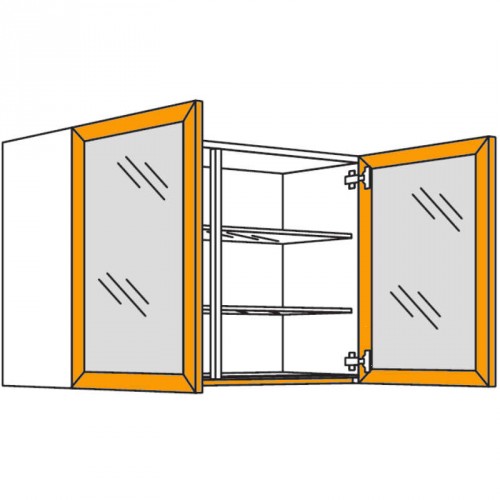 Glas-Wandschrank Square mit 2 Türen