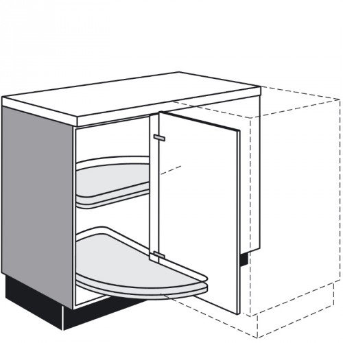 Eck-Unterschrank mit 1 Drehtür 500 mm breit