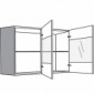 Hängeschrank mit 2 Glasdrehtüren rechts oder links angeschlagen [1/15]