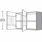 Hängeschrank mit 2 Glasdrehtüren rechts oder links angeschlagen [2/15]