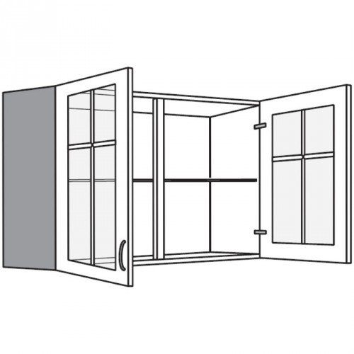 Hängeschrank mit 2 Sprossenglastüren