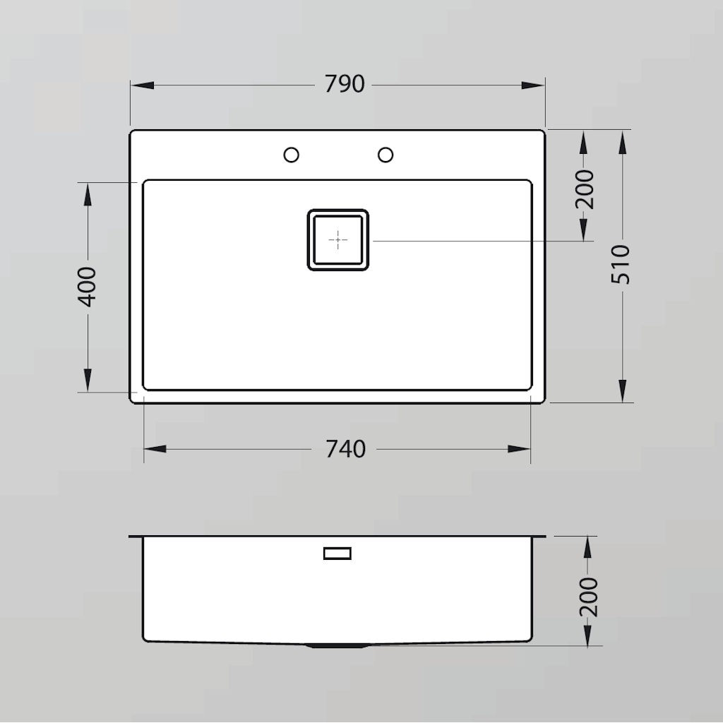 Küchenspüle Stylux 40 für alle Montagearten geeignet