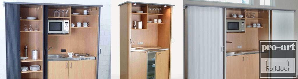 pro-art rolldoor Schrankkueche mit Rollladen Jalousien