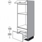 Highboard für Einbaugeräte mit 1 Auszug 1 Blende und 1 Klappe [2/17]