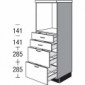 Highboardschrank für Einbaugeräte mit 2 Schubkästen und 2 Auszüge [2/21]