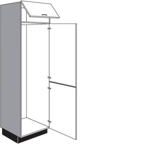 Seitenschrank für Einbaugeräte mit 2 Geräte-Drehtüren und 1 Klappe