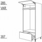 Hochschrank Geräte-Umbau Doppel-Backöfen 1298 mm Nische [2/9]