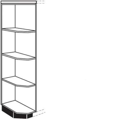 Highboard-Abschlussregal abgeschrägt in Korpusfarbe