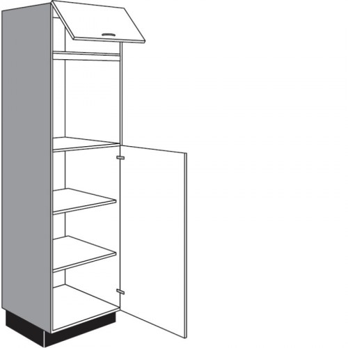 Seitenschrank für Einbaugeräte mit 1 Drehtür und 1 Klappe