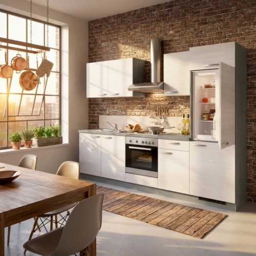 Standard-K&uuml;chenzeile 270 cm mit Sp&uuml;le und Elektroger&auml;ten