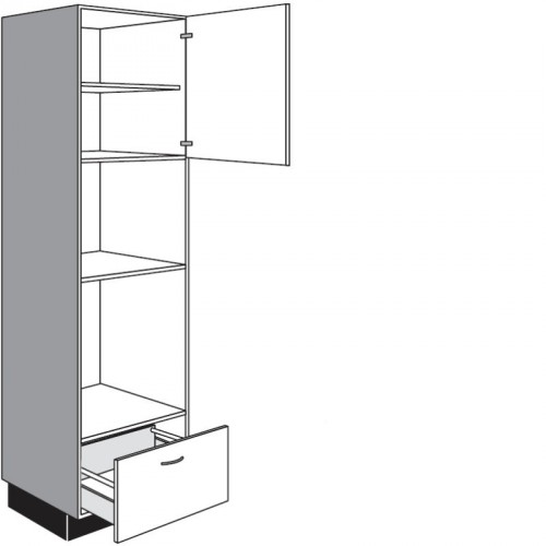 Seitenschrank für Einbaugeräte mit 1 Drehtür und 1 Auszug