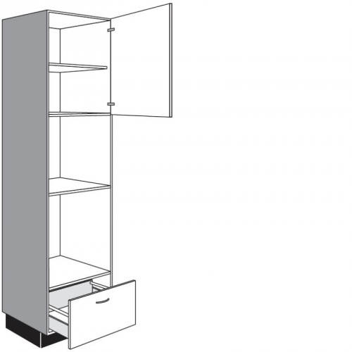 Seitenschrank für Einbaugeräte mit 1 Drehtür und 1 Auszug