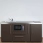 Miniküche Büroküche 180 cm breit mit Mikrowelle und Apothekerauszug [5/20]