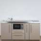 Miniküche Büroküche 180 cm breit mit Mikrowelle und Apothekerauszug [6/20]
