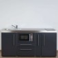 Miniküche Büroküche 180 cm breit mit Mikrowelle und Apothekerauszug [7/20]