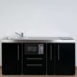Miniküche Büroküche 180 cm breit mit Mikrowelle und Apothekerauszug [9/20]